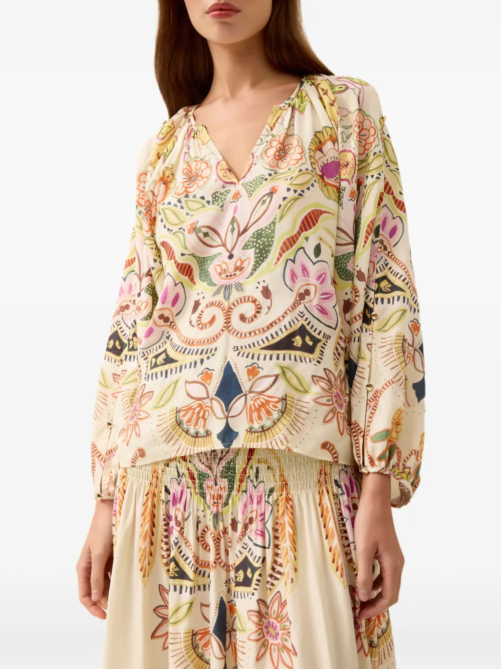  Marie Oliver Arabella Floral Print Blouse - Neutrals 