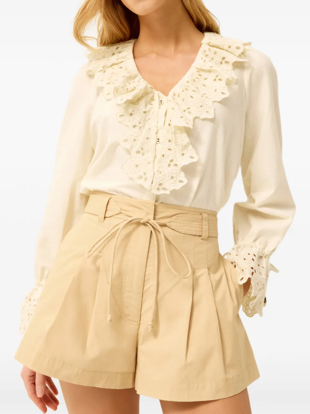  Marie Oliver Eden Ruffled Blouse - Neutrals 