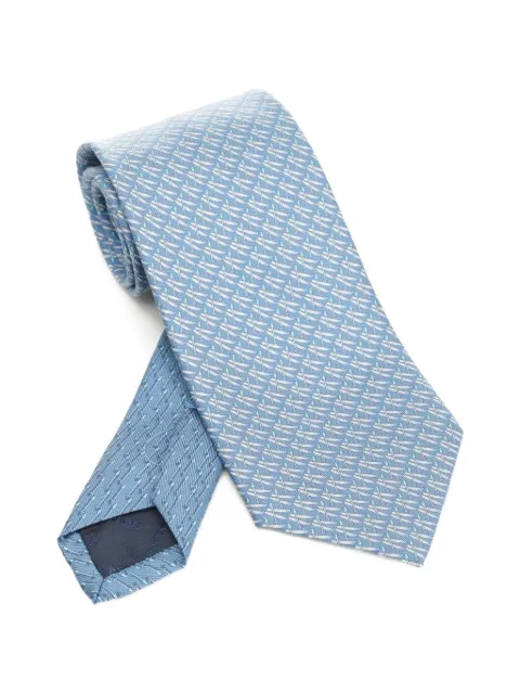 Ferragamo pattern-print silk tie