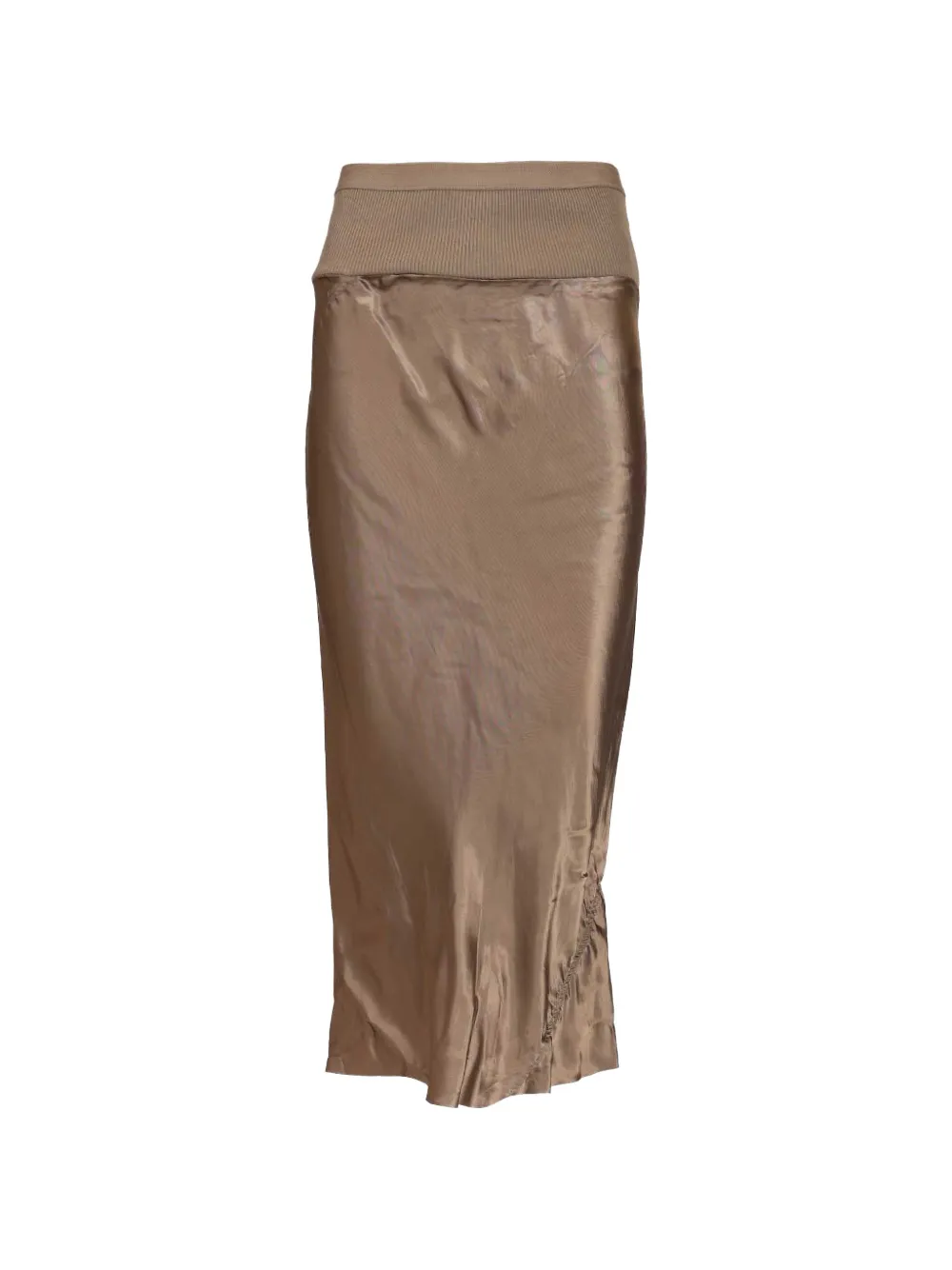 Rick Owens ribbed waist bias skirt - Marrone