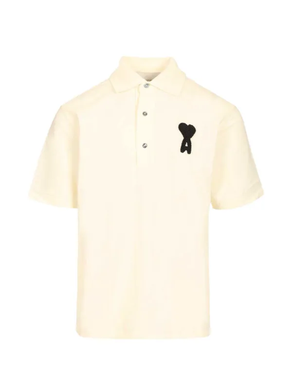 Ami Paris Polo ポロシャツ ホワイト Polo Lサイズ White Ami De Coeur Polo Shirt | AMI PARIS