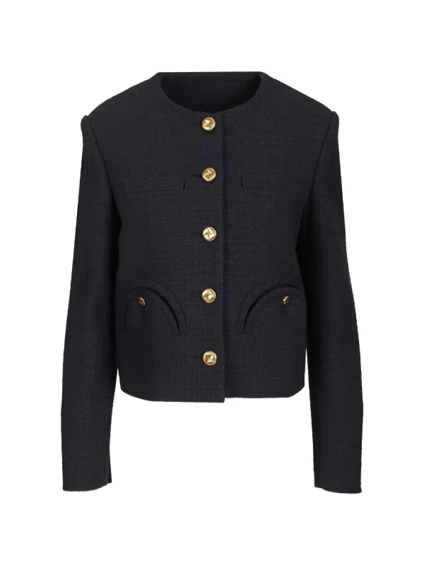 BLAZÉ Milano Missy Shamo Cropped Jacket in Blue