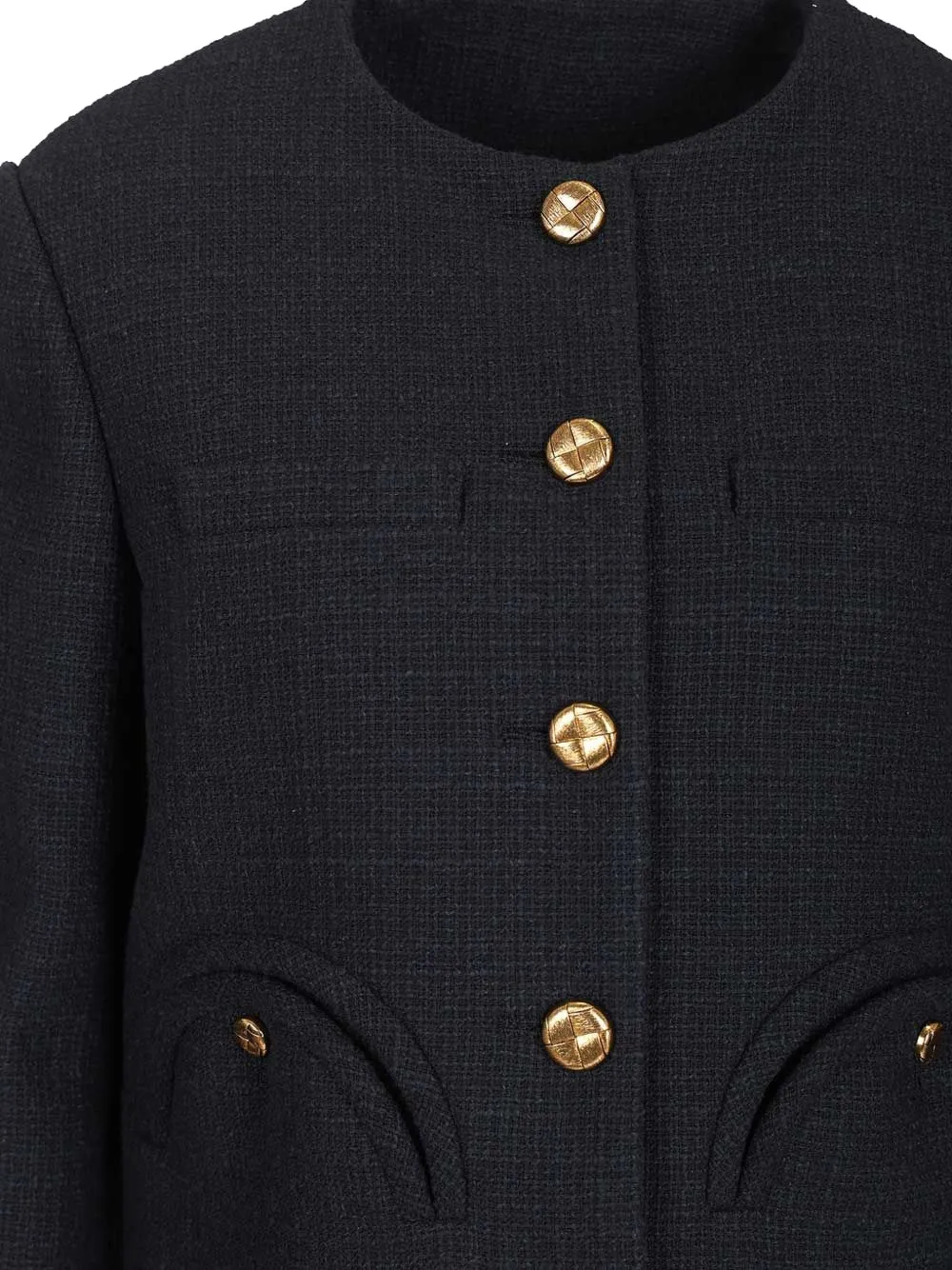 Blazé Milano Missy Shamo Cropped Jacket in Blue, view 4