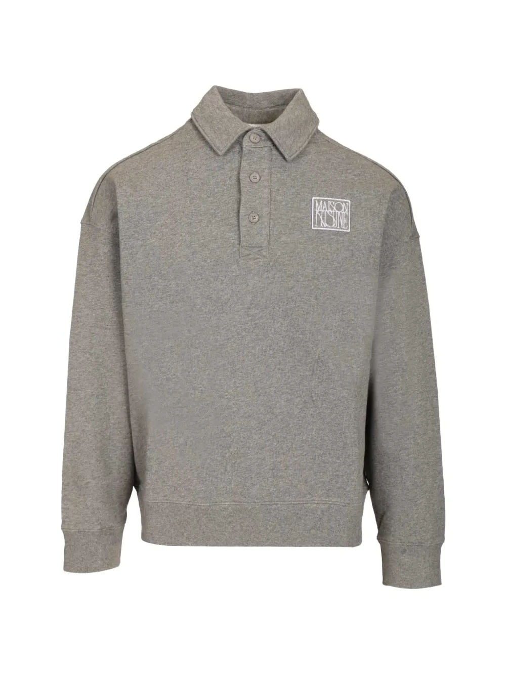 Maison Kitsuné oversized embroidered polo shirt - Grigio