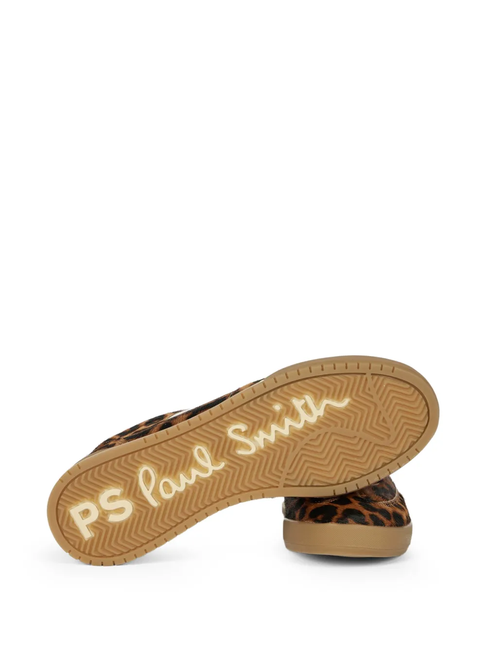 PS Paul Smith Dover gestreepte sneakers met luipaardprint Bruin