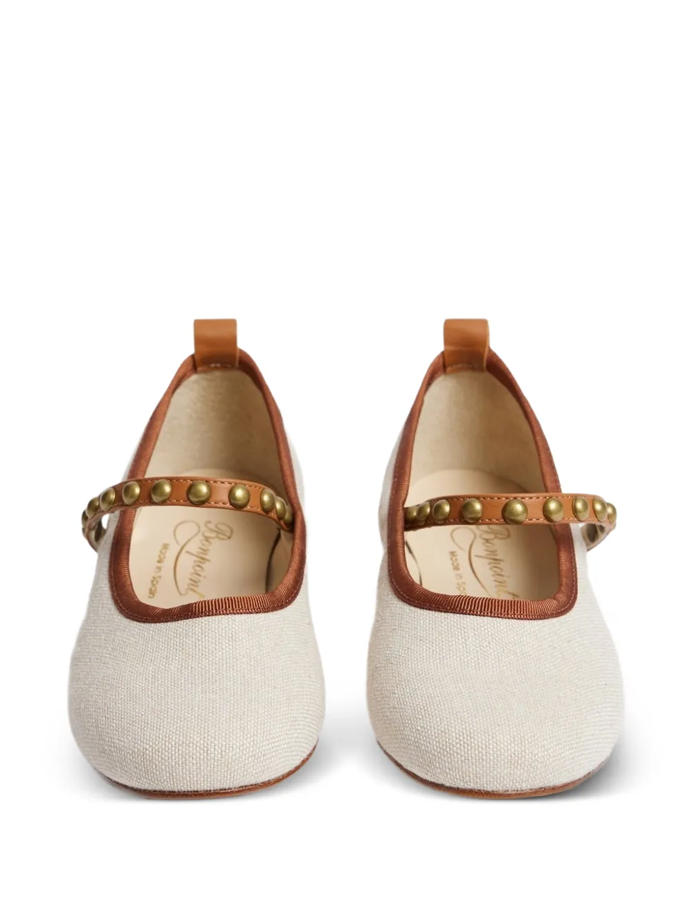  Bonpoint Studded Strap Sneakers - Neutrals 