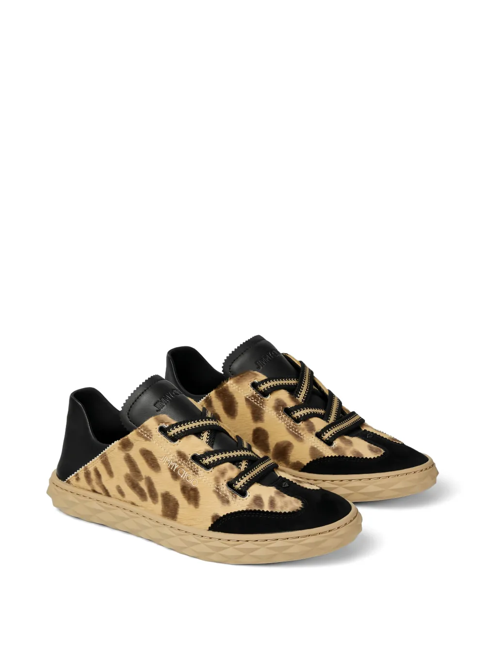 Jimmy Choo Diamond Light Flex F sneakers met luipaardprint Beige