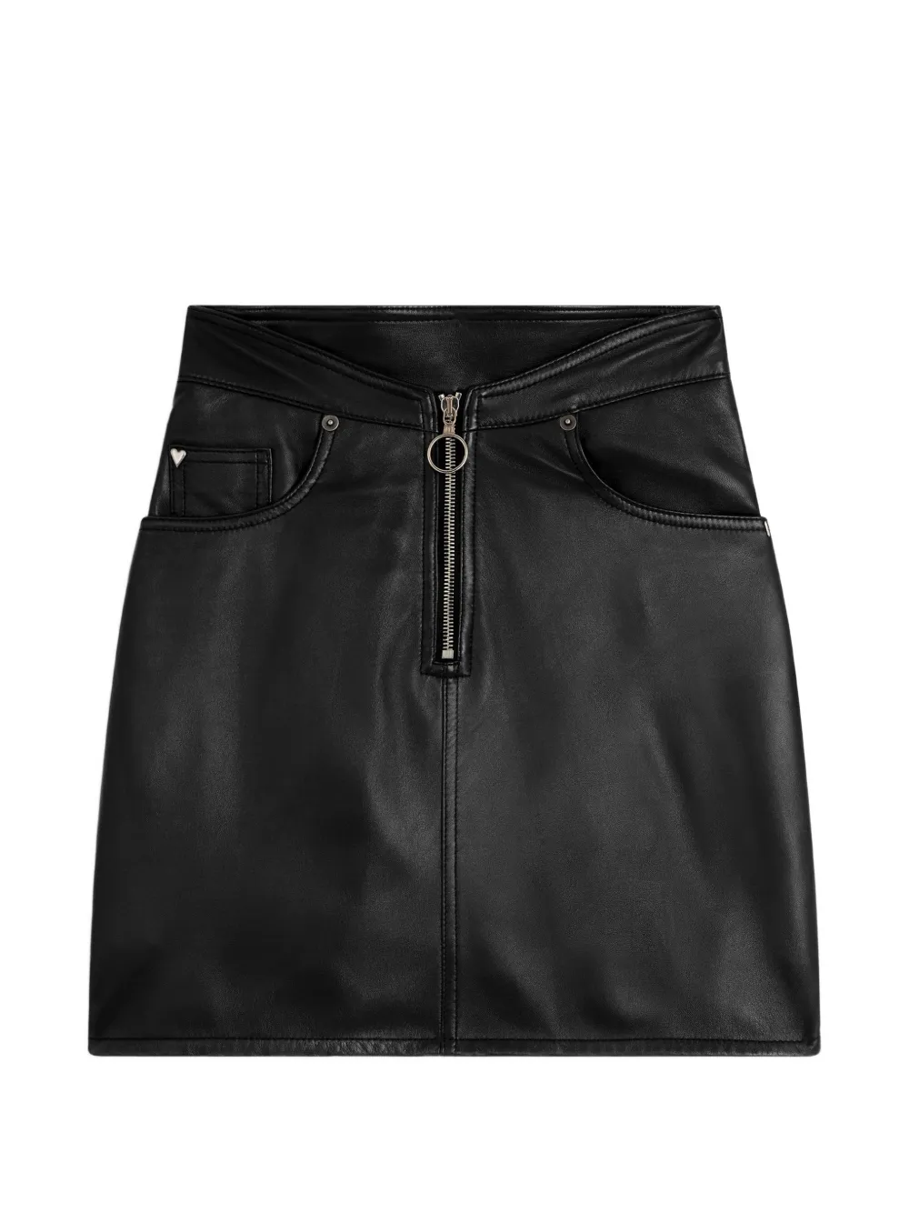 Fiorucci leather zippered mini skirt - Nero