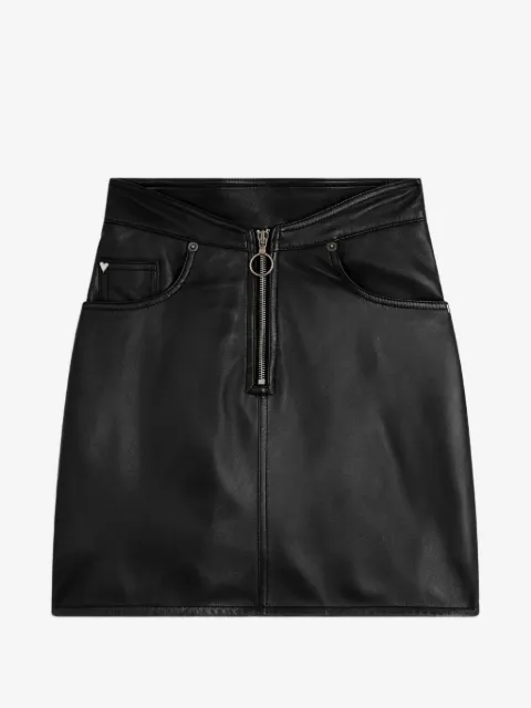 Fiorucci minijupe en cuir à fermeture zippée