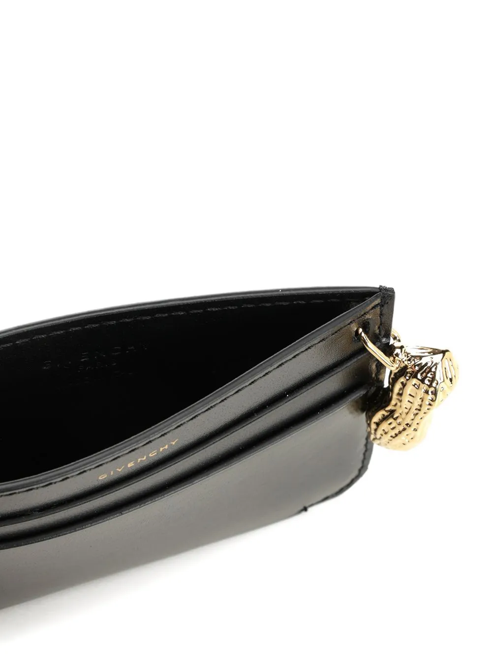 Givenchy Leren pasjeshouder met pinda-bedel Zwart