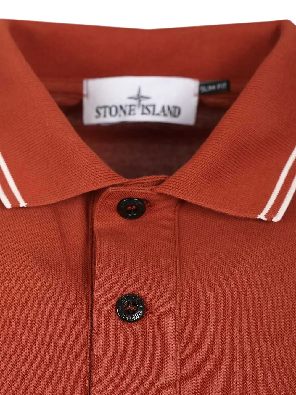 Stone Island Poloshirt met logopatch Oranje