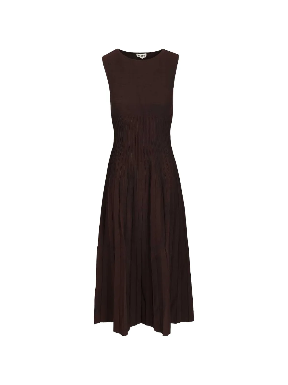 STAUD Elyse sleeveless A-line dress - Marrone