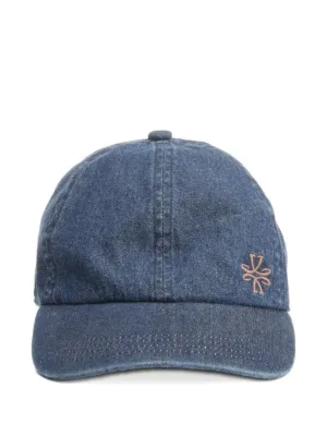 Aries skull-print Studded Denim Cap | Blue | FARFETCH
