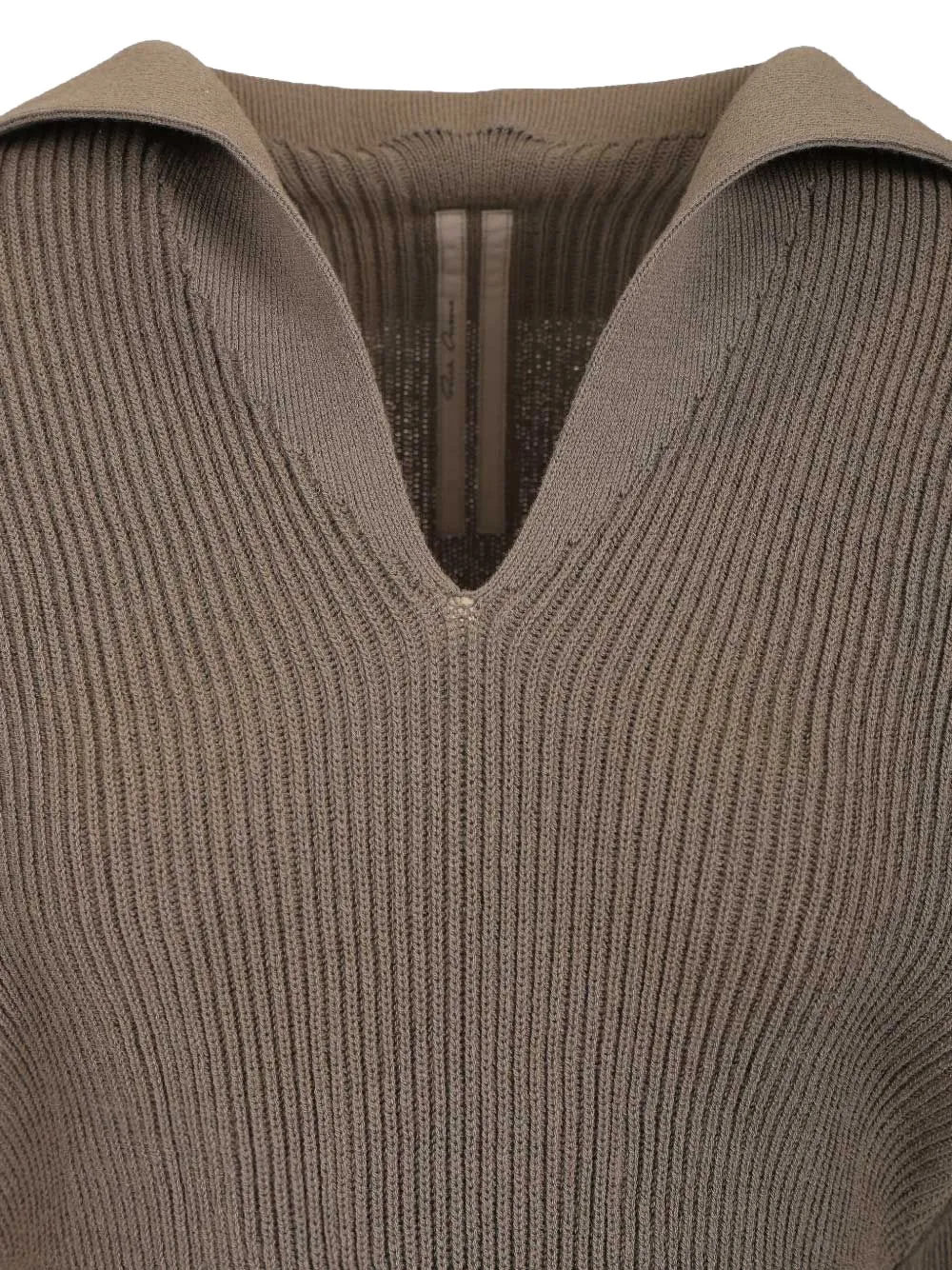 Rick Owens Geribbelde cropped trui met V-hals Bruin