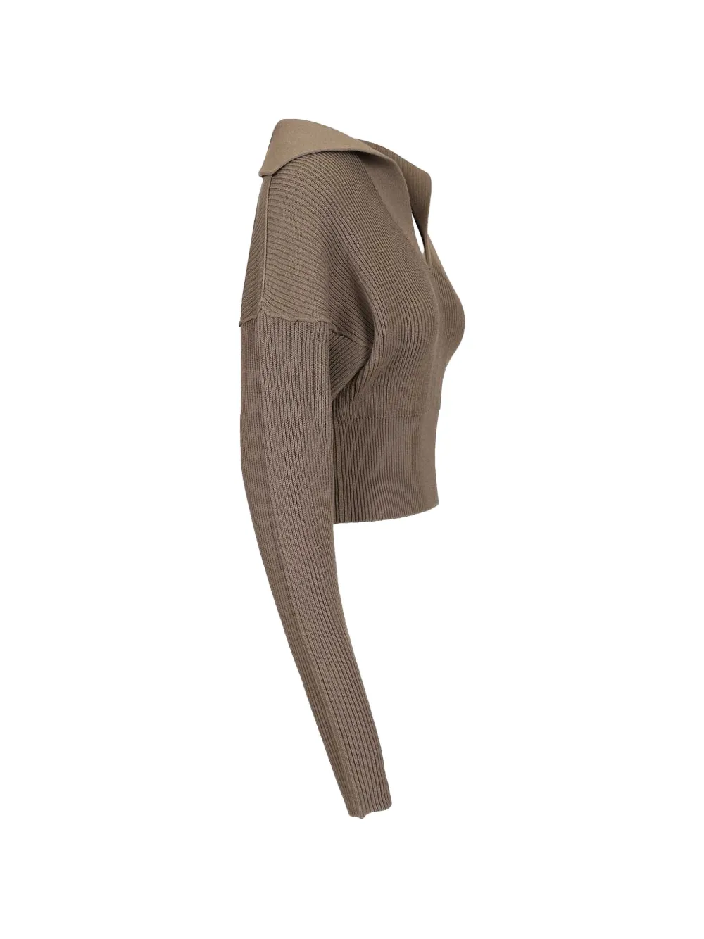 Rick Owens Geribbelde cropped trui met V-hals Bruin