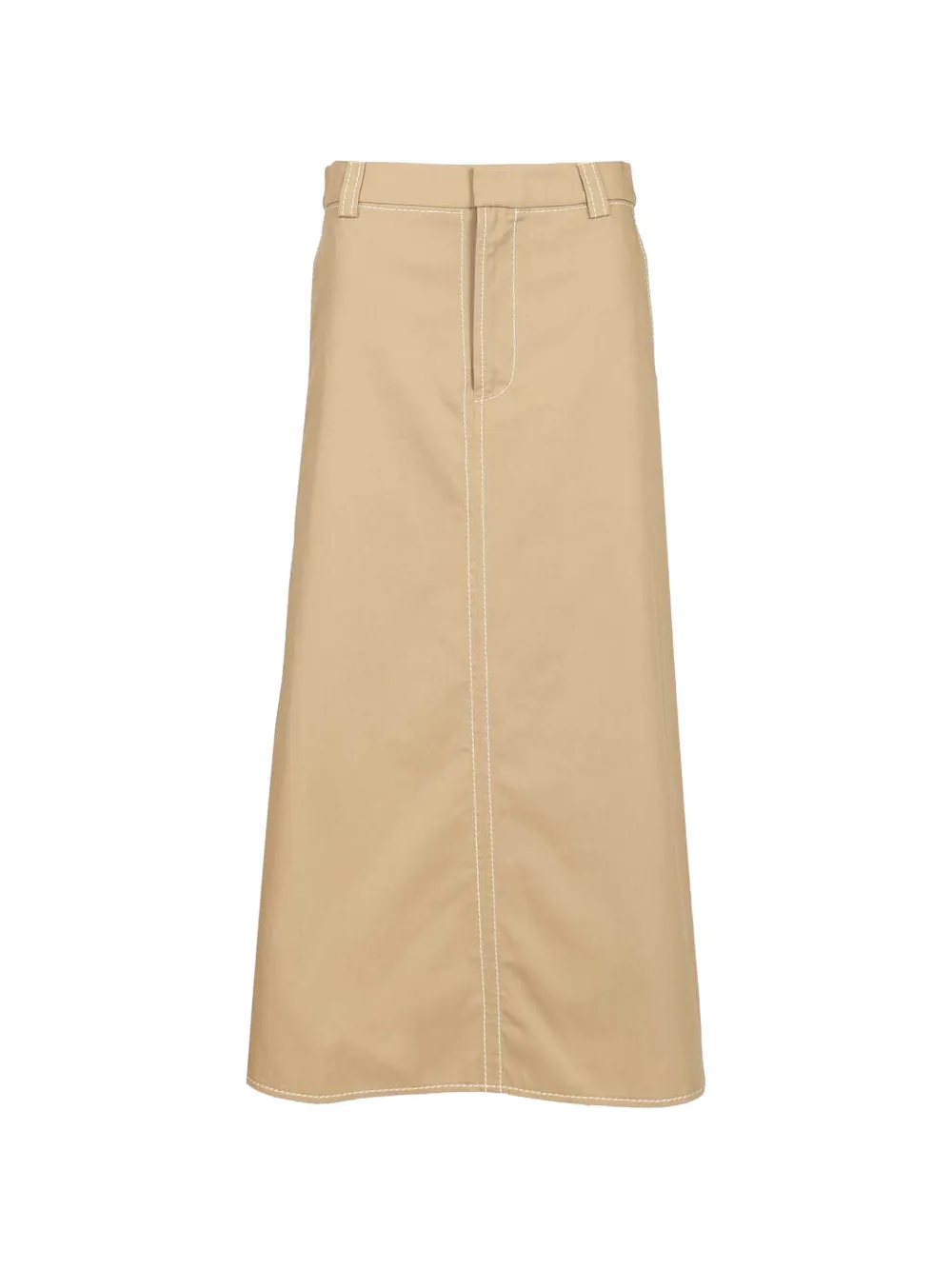 AMI Paris A-line topstitching midi skirt - Toni neutri
