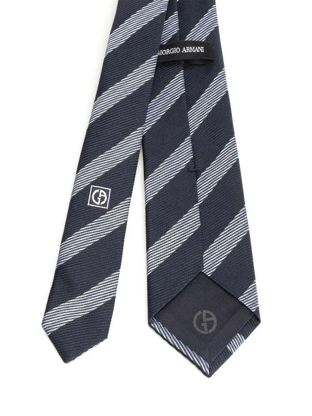  Giorgio Armani Striped Tie - Blue 