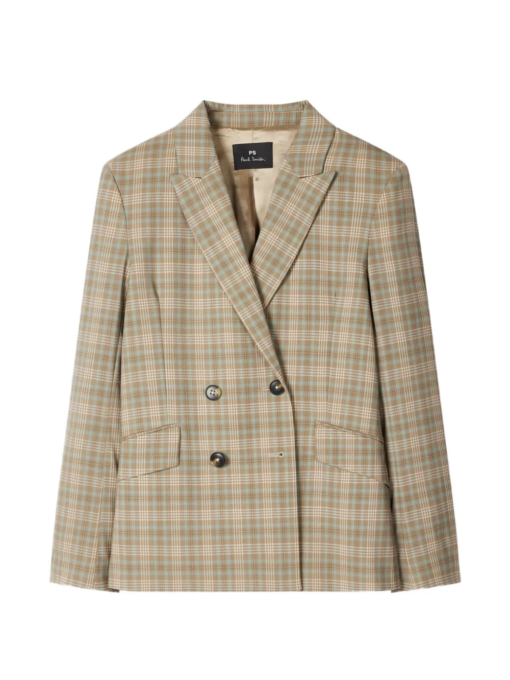 PS Paul Smith checked double-breasted blazer - Brown