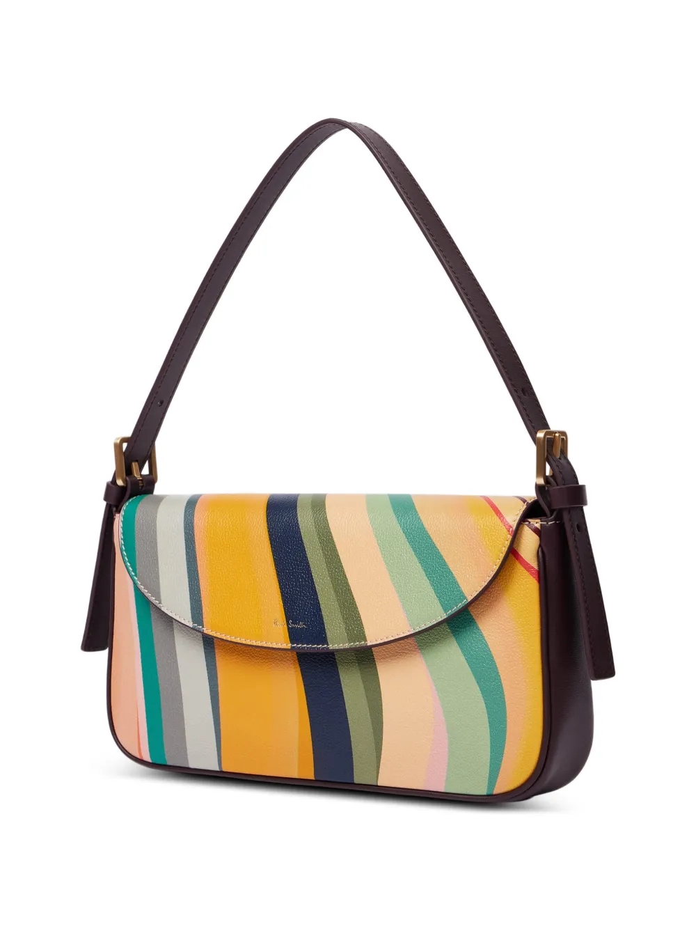  Paul Smith Swirl Leather Shoulder Bag - Brown 
