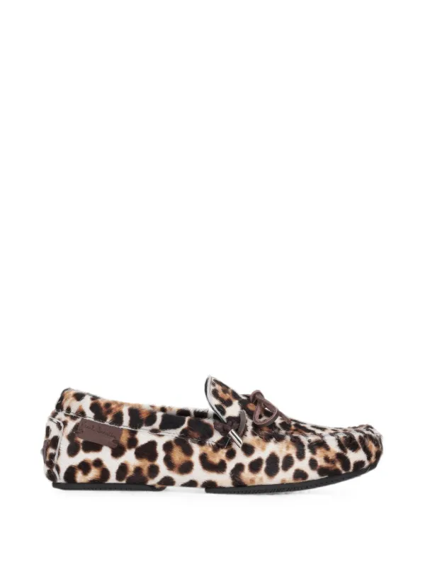 Paul Smith Sonna Leopard Print Faux Pony Moccasins in Neutrals