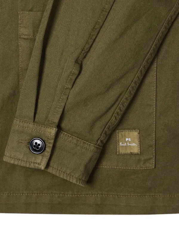 Paul Smith￼ スエード￼レザーシャツ オリーブ S PS Paul Smith stitch-stripe Shirt Jacket | Green | FARFETCH