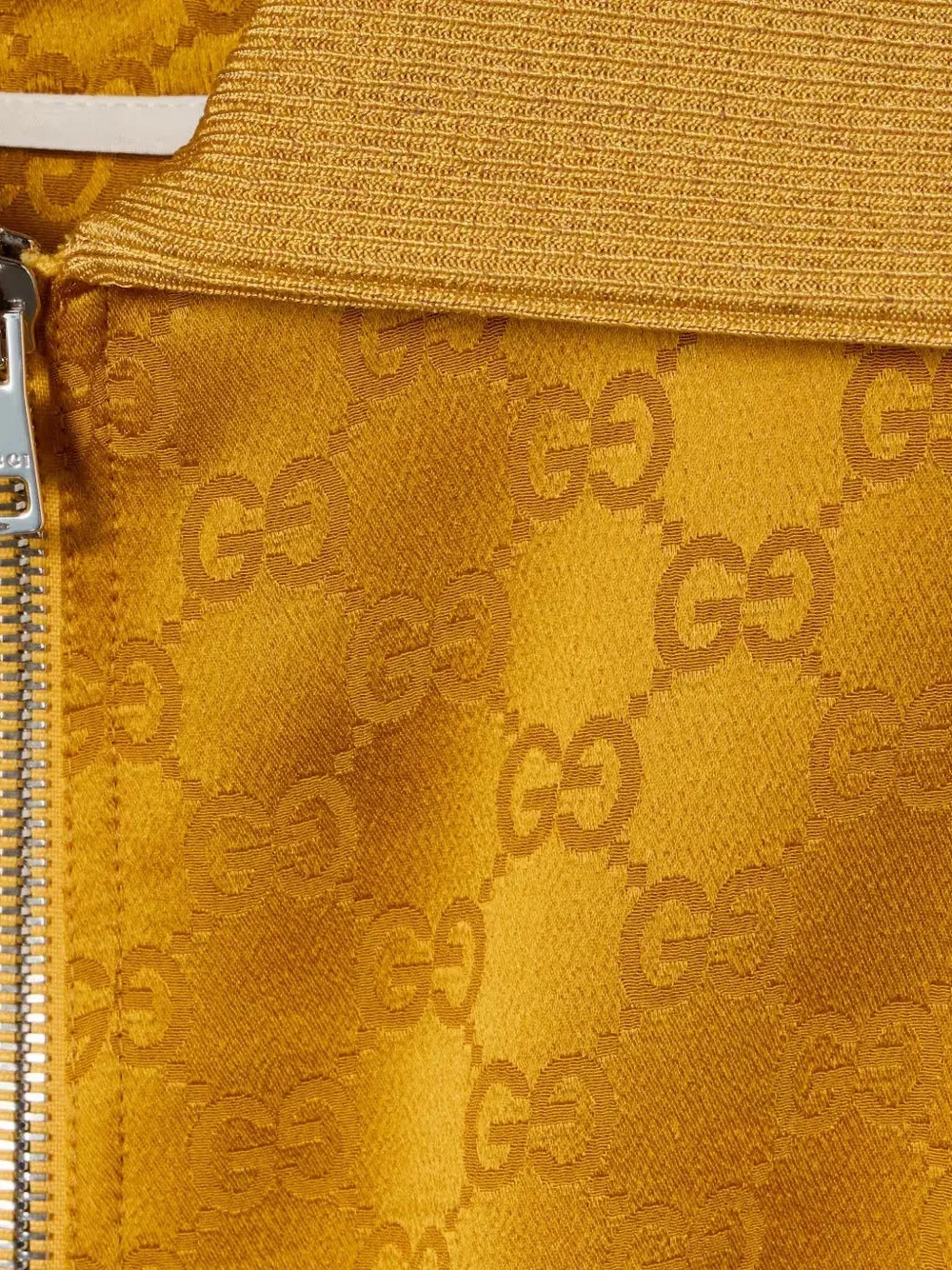  Gucci Jacquard Collared Jacket - Yellow 