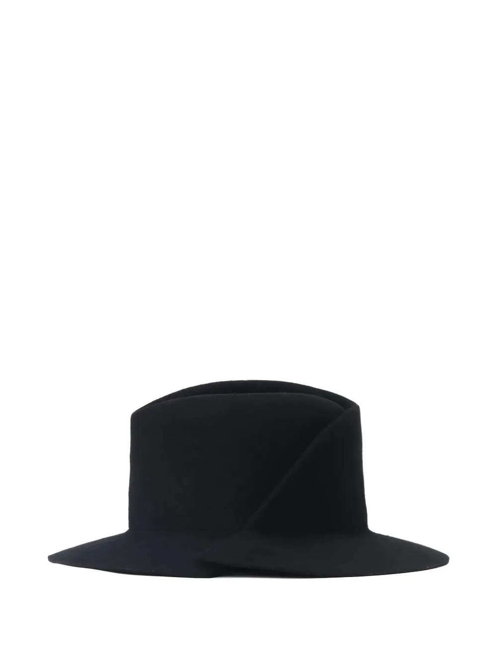Yohji Yamamoto Tucked Fedora Hat In Black
