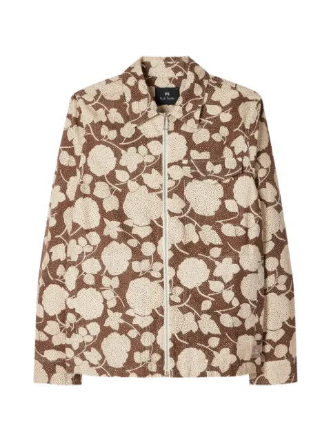 PS Paul Smith Perforated Floral zip jacket