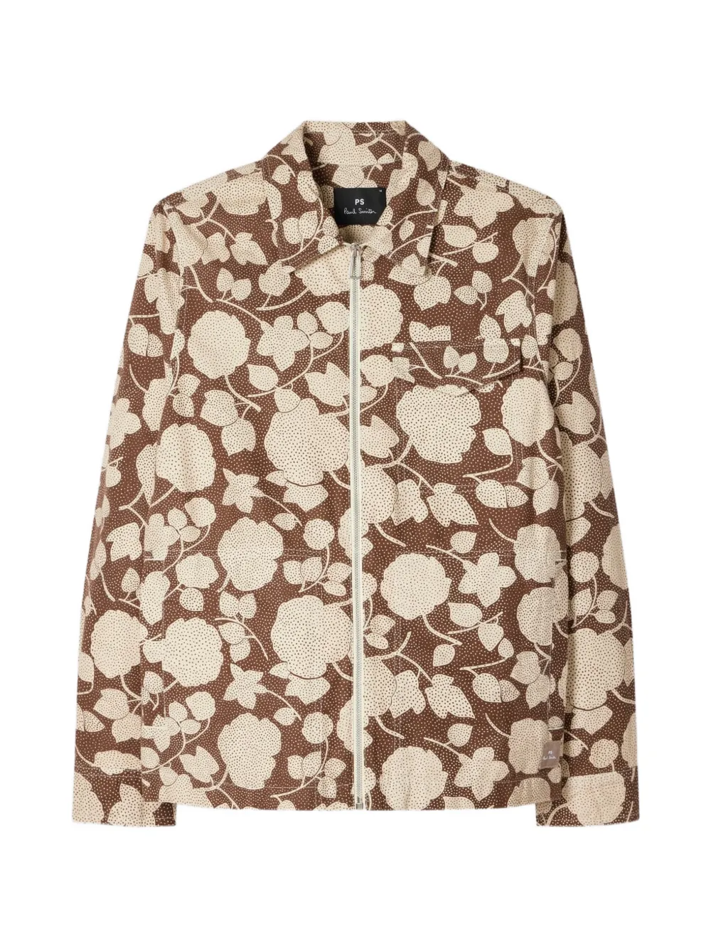 PS Paul Smith Giacca traforata con zip - Marrone