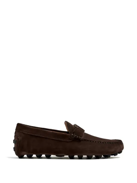 Tod's T-buckle suede loafers