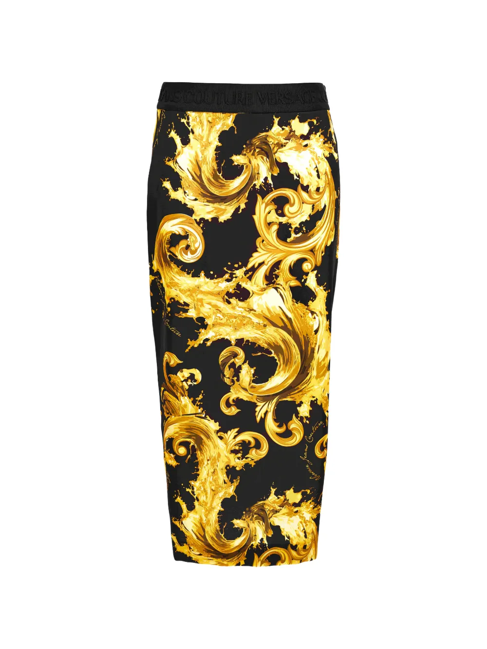  Versace Jeans Couture Barocco-print Pencil Skirt - Black 