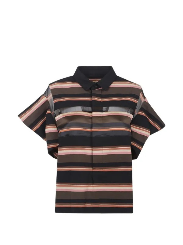 Sacai Striped Shirt in Brown