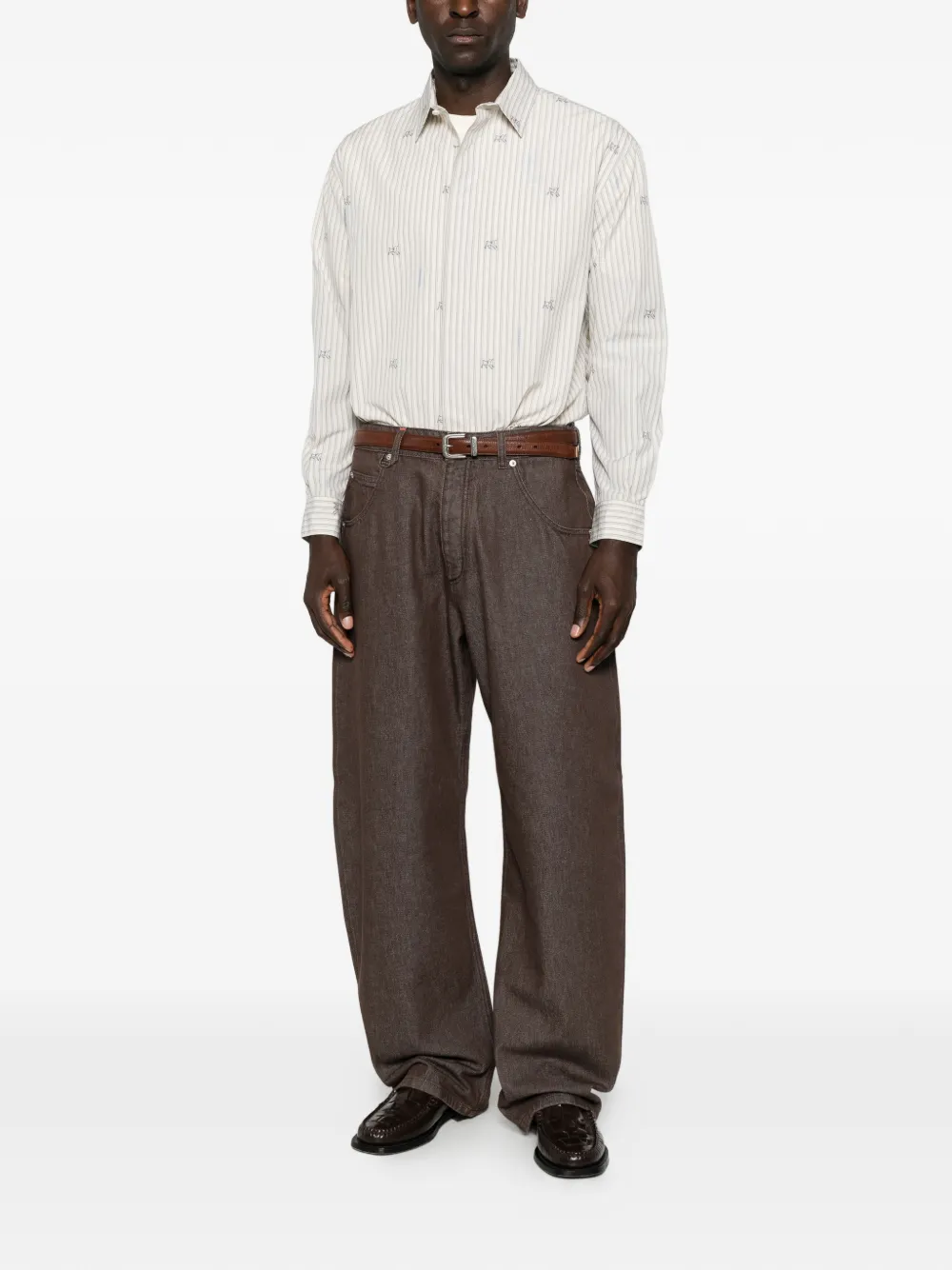 Jacquemus The Simon overhemd met lange mouwen Beige