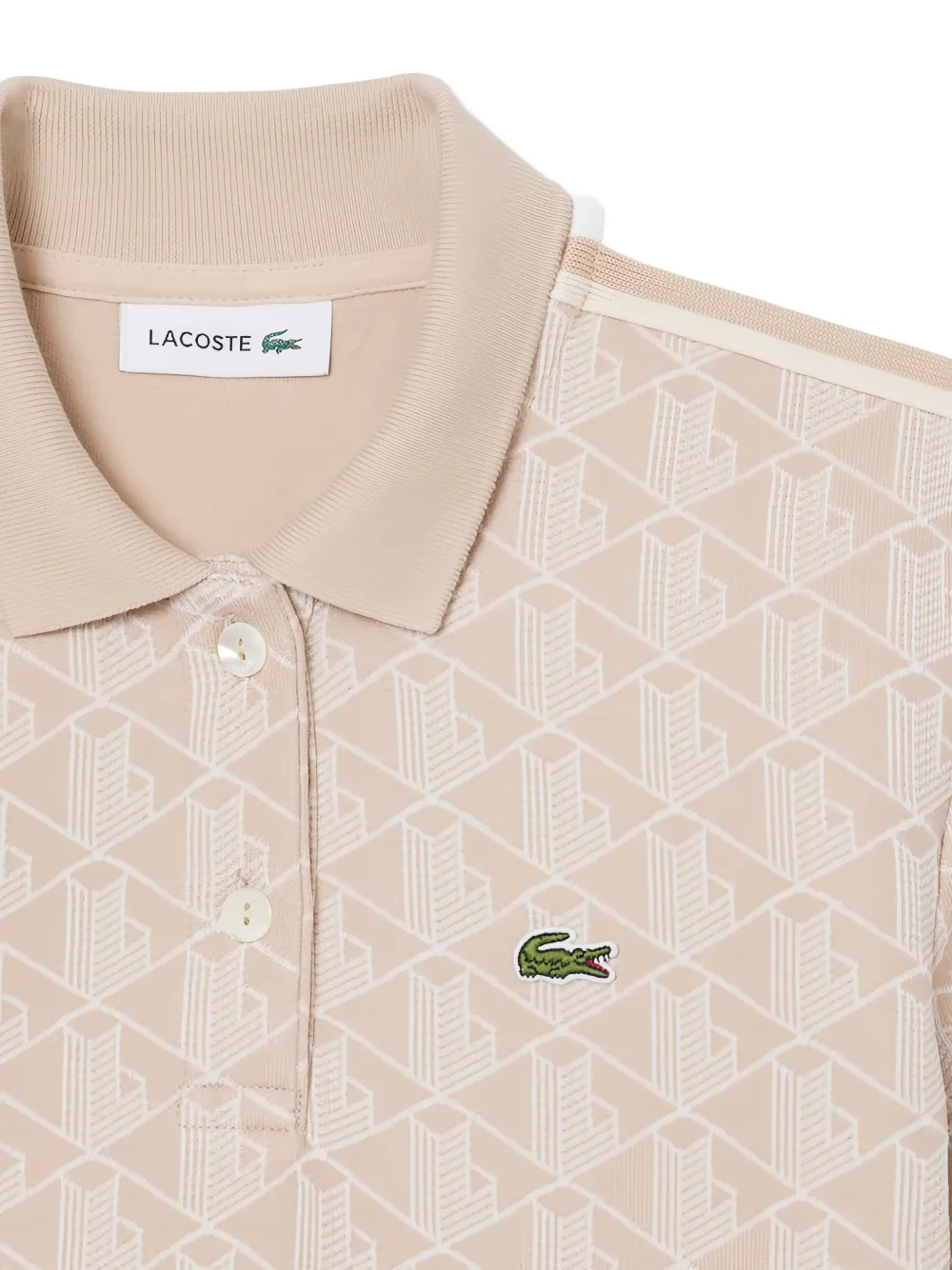  Lacoste Monogram-patterned Polo Shirt - Neutrals 