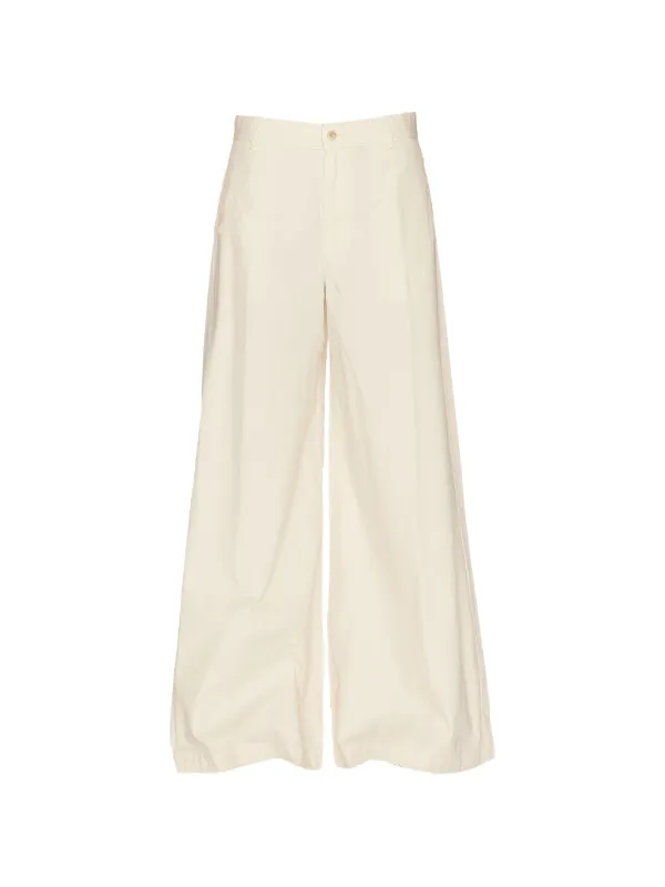 Polo Ralph Lauren Button Palazzo Pants in Neutrals