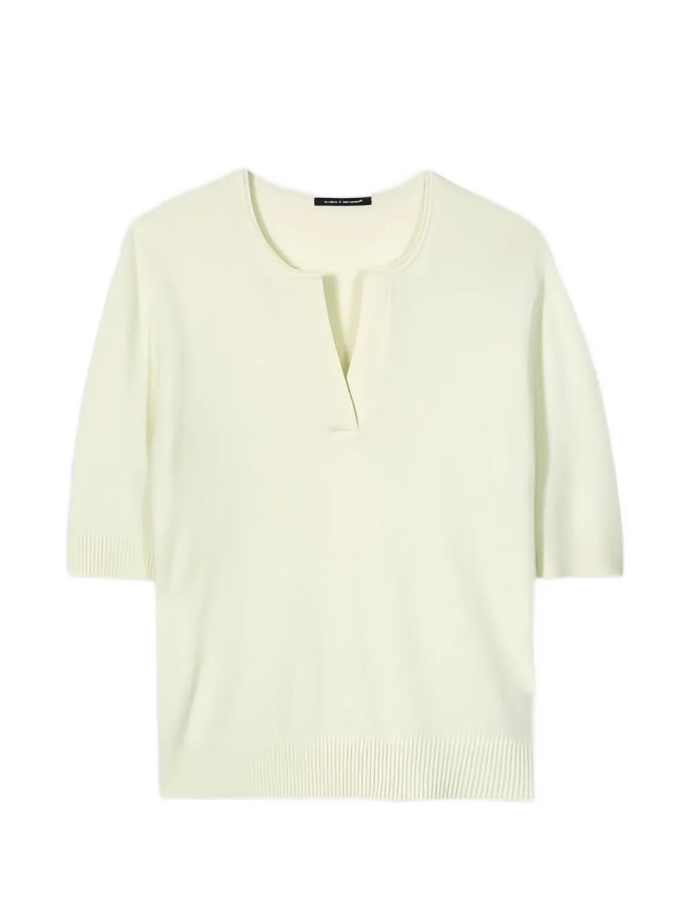 Luisa Cerano notched short-sleeve sweater - Giallo