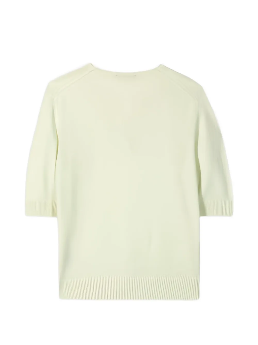  Luisa Cerano Notched Short-sleeve Sweater - Yellow 