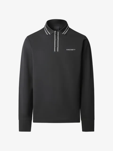 Hackett London striped collar polo shirt