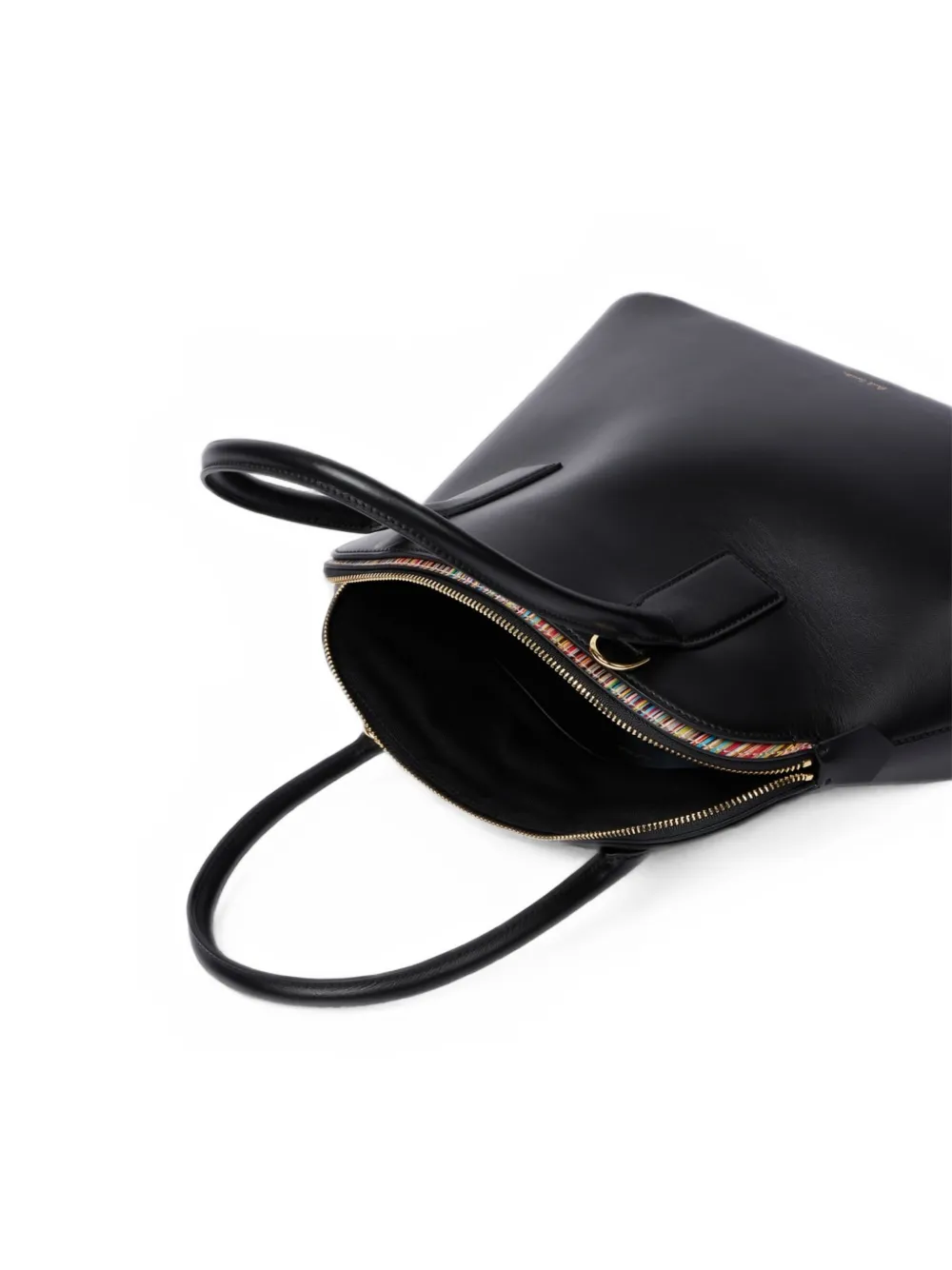 Paul Smith Signature Stripe leren shopper Zwart