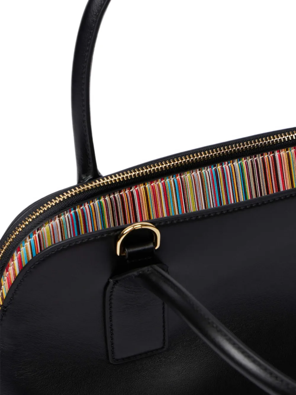 Paul Smith Signature Stripe leren shopper Zwart