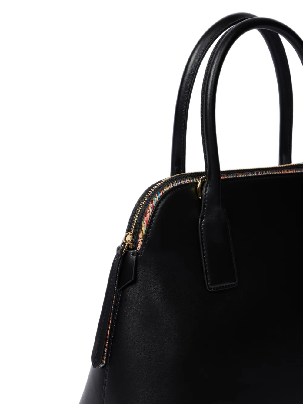 Paul Smith Signature Stripe leren shopper Zwart