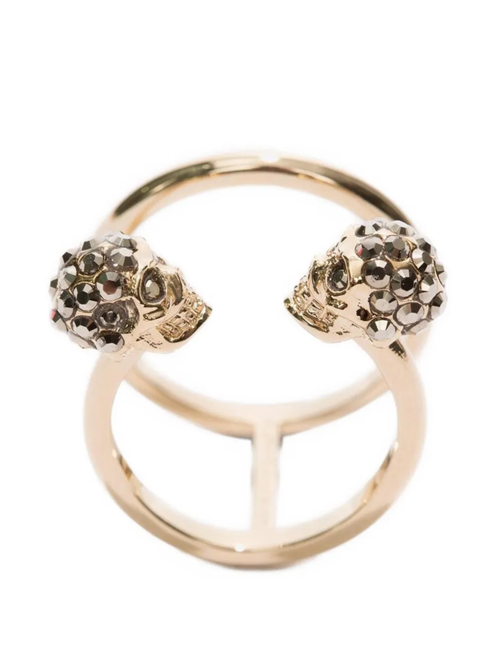Alexander McQueen double-skull ring