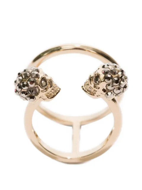 Alexander McQueen double-skull ring