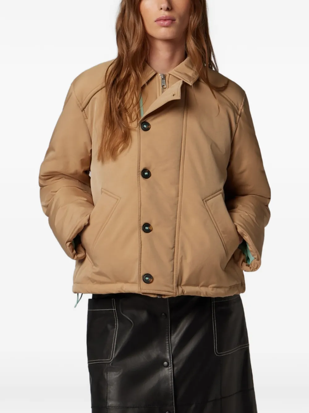 PS Paul Smith Gewatteerd jack met knopen Beige