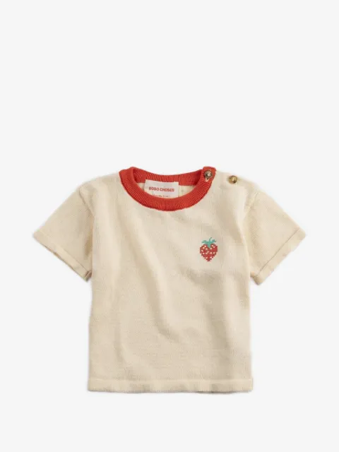 Bobo Choses T-shirt met aardbei-applicatie