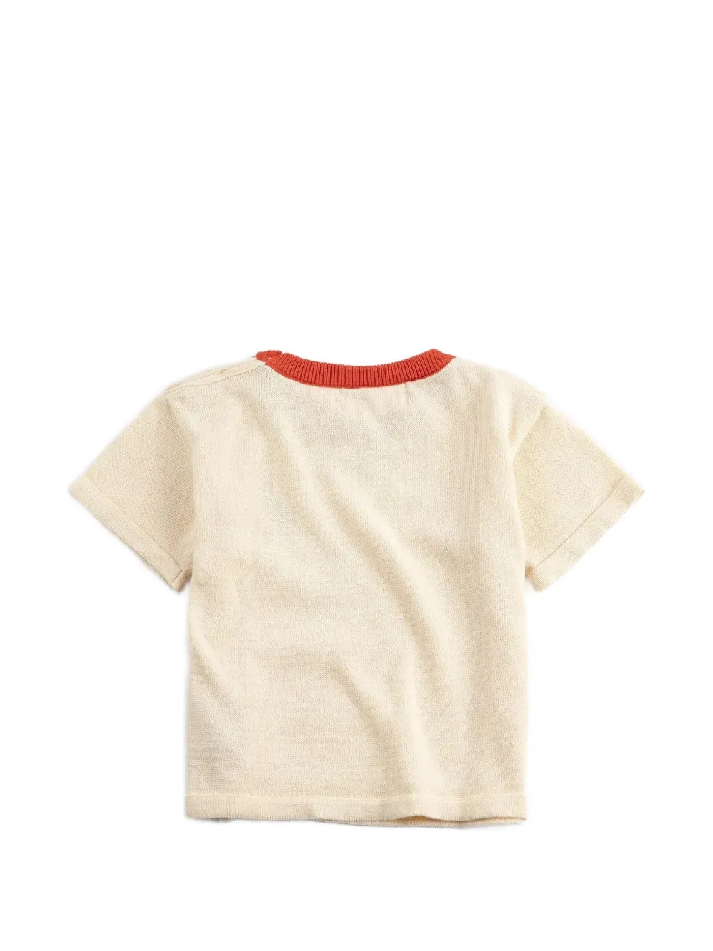 Bobo Choses T-shirt met aardbei-applicatie Beige
