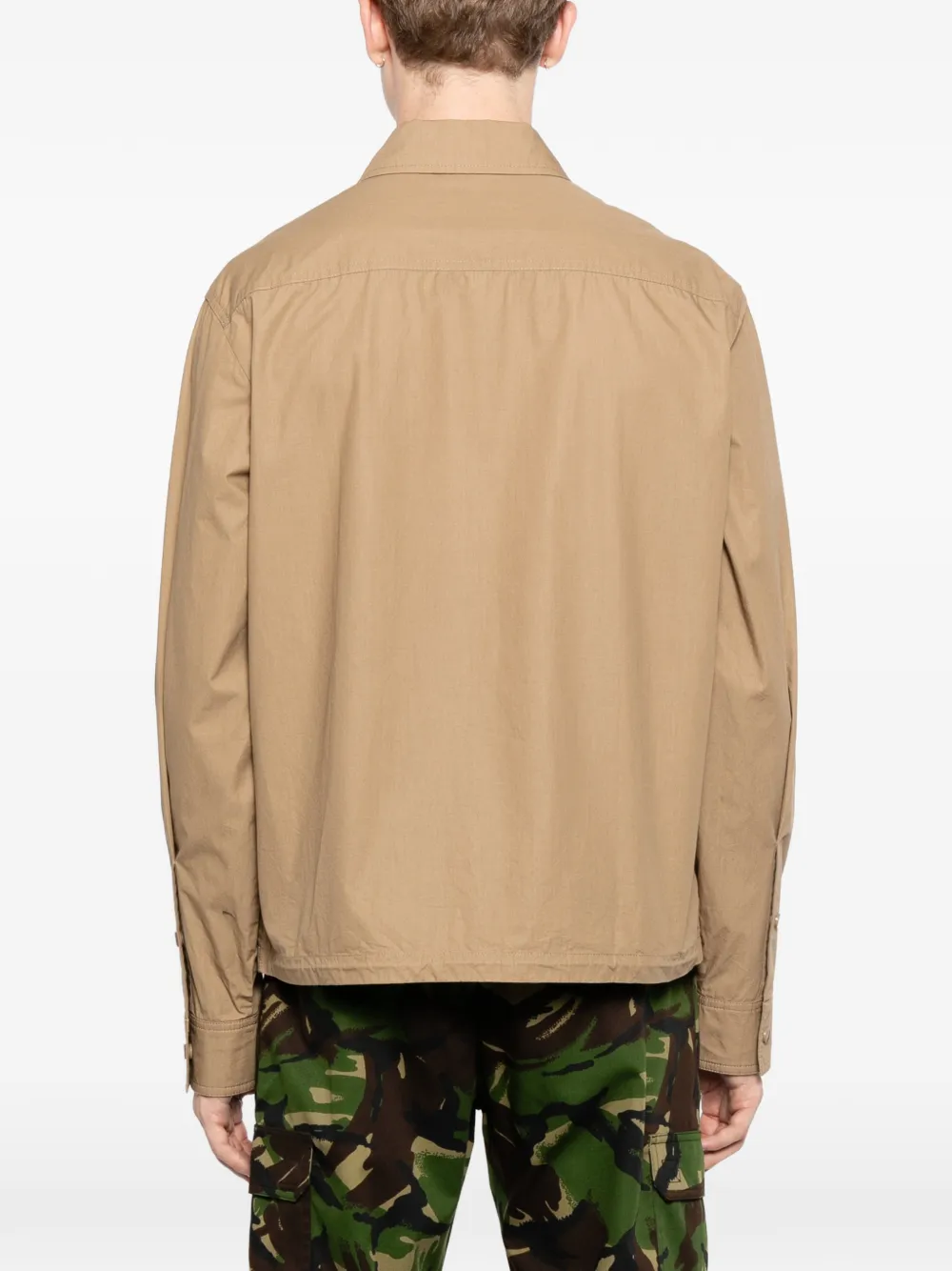 Moncler Shirtjack met rits Bruin