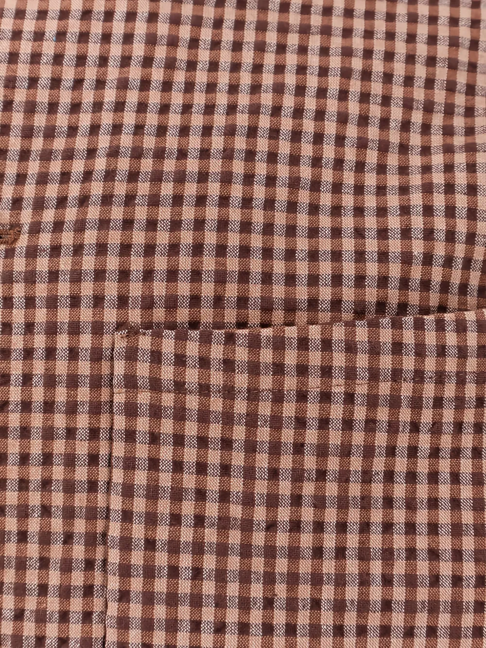 Hevo Geruit overhemd met borstzak Beige