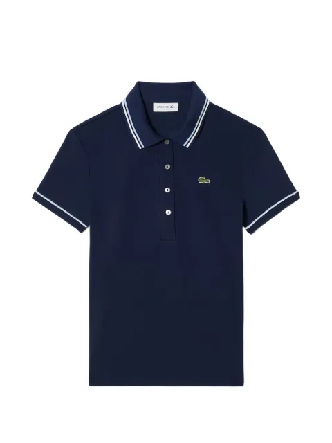 Lacoste striped-collar polo top