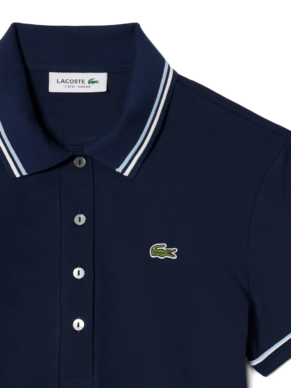  Lacoste Polo Con Cuello A Rayas - Azul 
